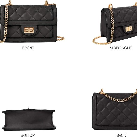 Small Quilted Crossbody Bag, Trendy Designer Mini Shoulder Bag, Phone Wallet Pur - Picture 2 of 6